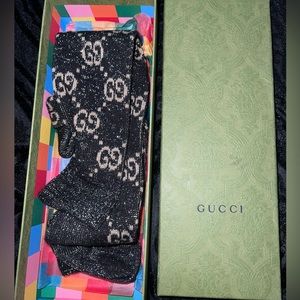 Black and gold Gucci socks